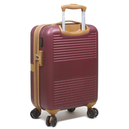 Dejuno Garland Hardside 3-Piece Spinner Luggage Set With USB Port - Burgundy