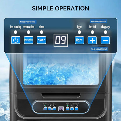 Zimtown Commercial Ice Maker, 70lbs/24H, Ice Maker Machine,Freestanding Cabinet Ice Maker with 11lbs Storage Capacity LED Digital Display, for Bar Home Office Restaurant