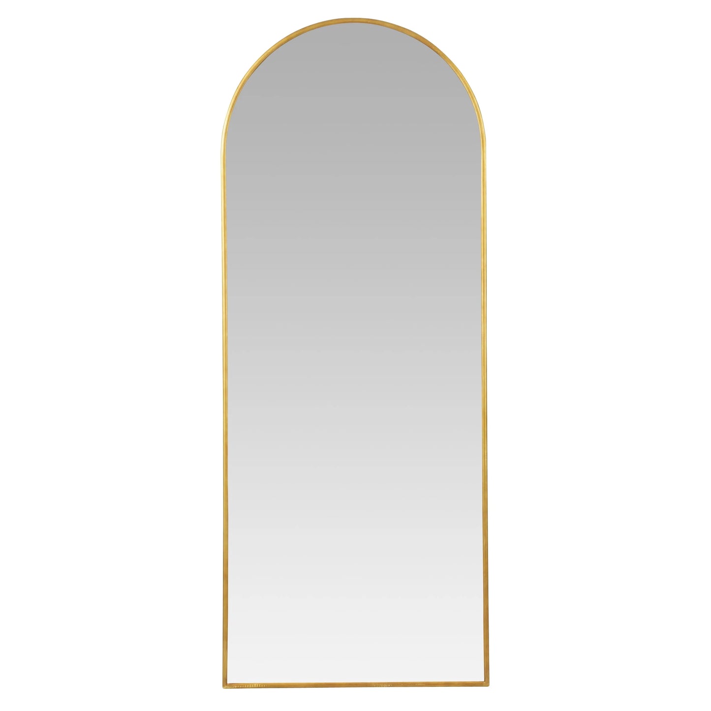 Nadia Arch Gold Metal 70"x28" Modern Floor Mirror
