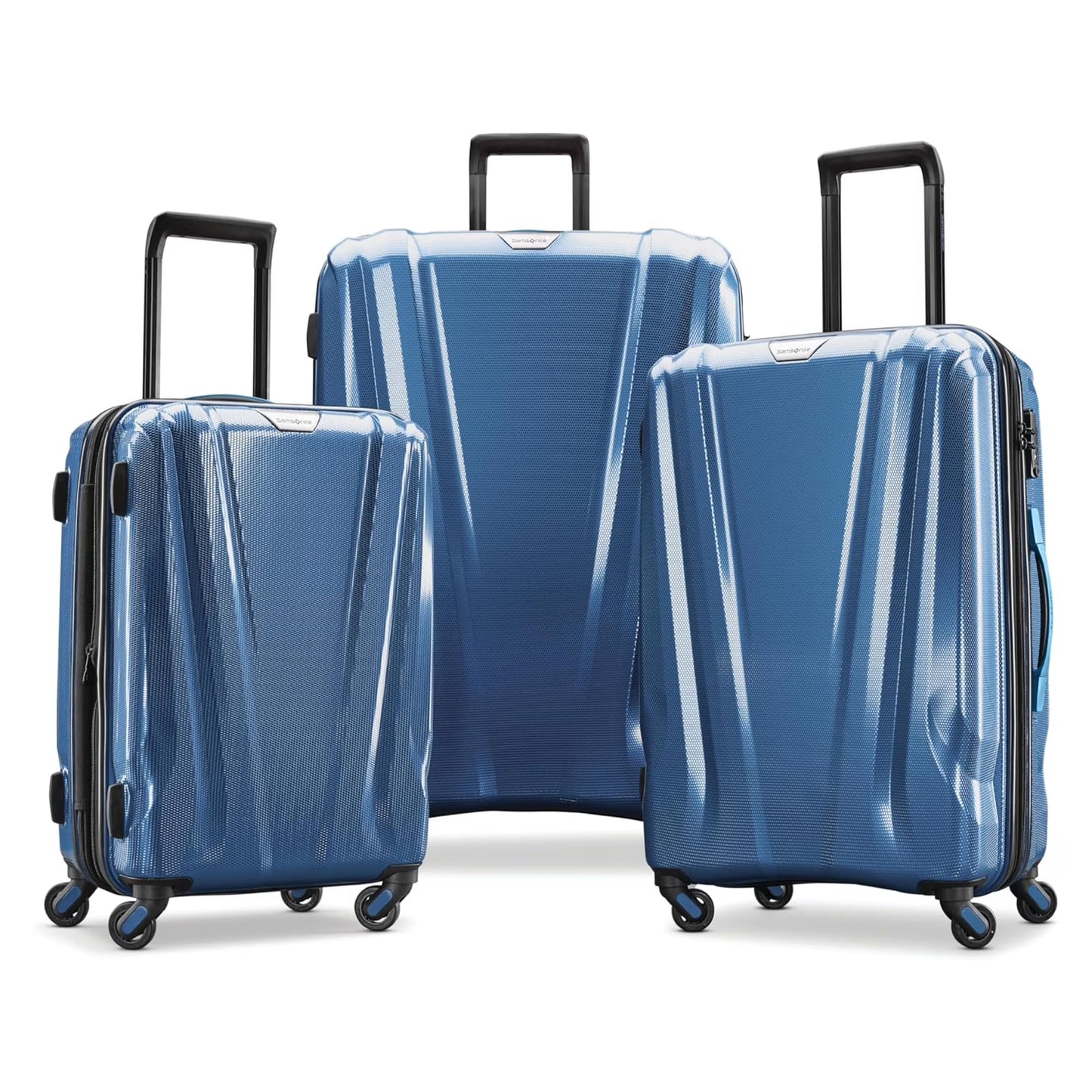 Pre-Owned Samsonite DLX Spinner 3pc Carry-On, Medium & Large Luggage Set, Lagoon