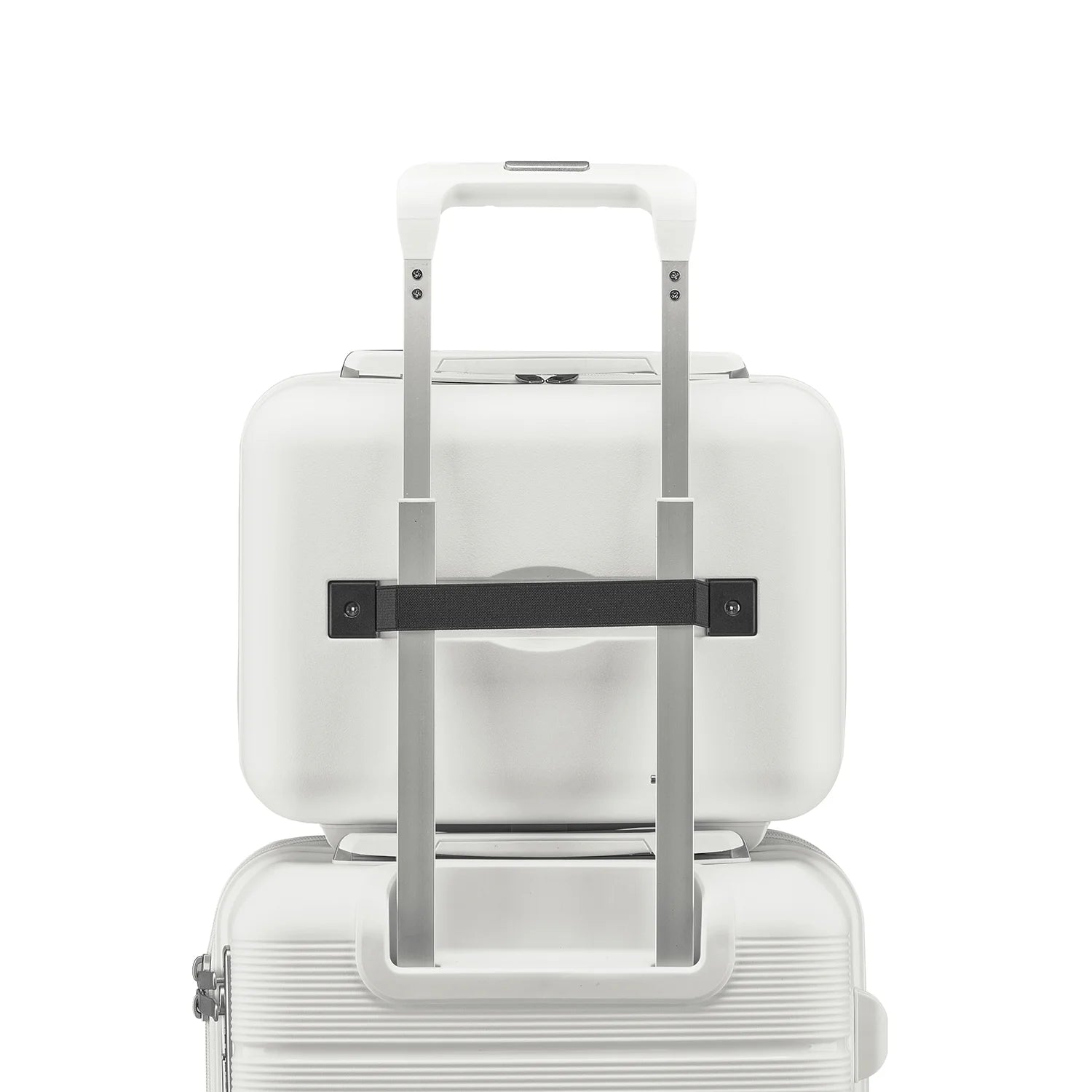 4 Piece Luggage Set, Expandable Lightweight Suitcase Set, PP Materials Travel Luggage with TSA Lock Spinner Wheels, White (14/20/24/28)