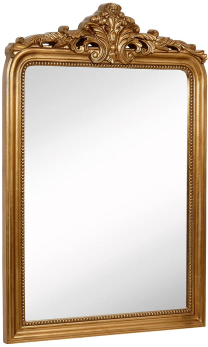 Hamilton Hills Top Gold Baroque Wall Mirror Rich Old World Feel Framed Beveled