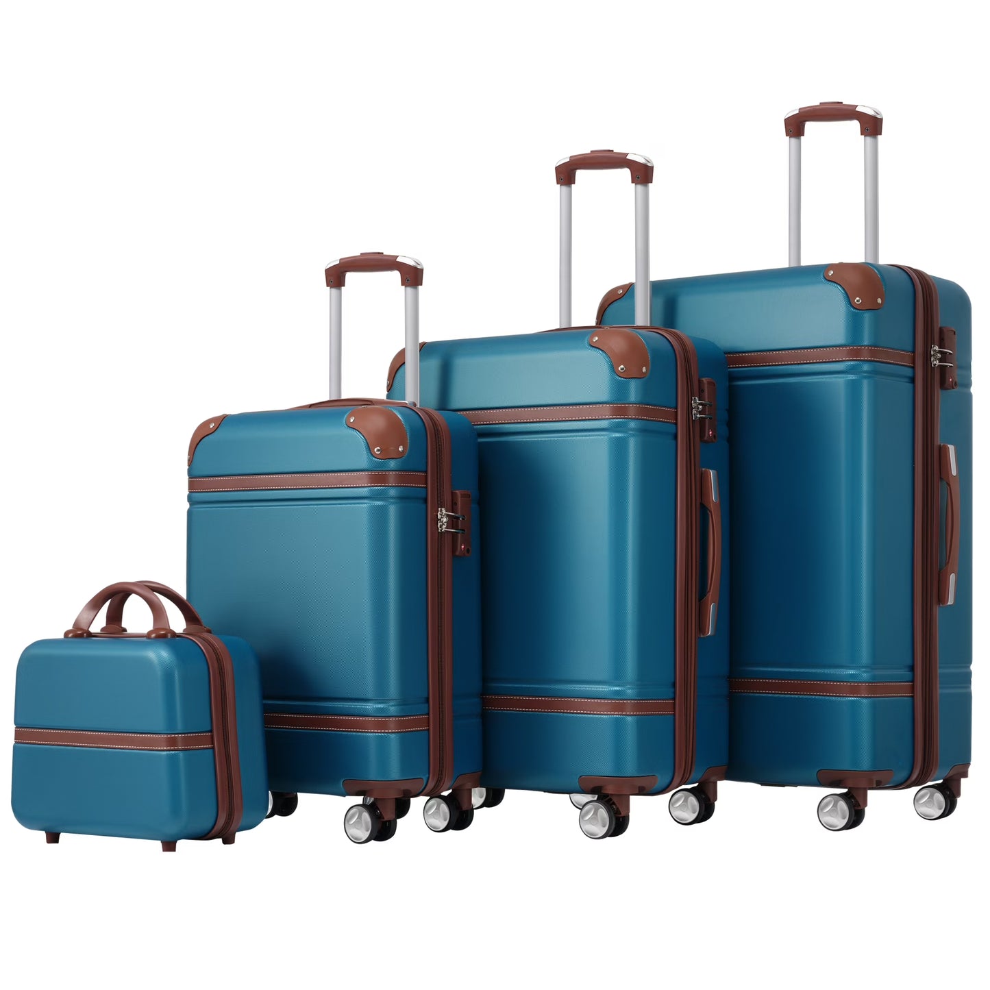 EUROCO 4-Piece Luggage Sets,Hardside Expandable Carry On Suitcase with TSA Lock,Cosmetic Case and Double Spinner Wheels,Lightweight Travel Luggage(20"/24"/28"),White