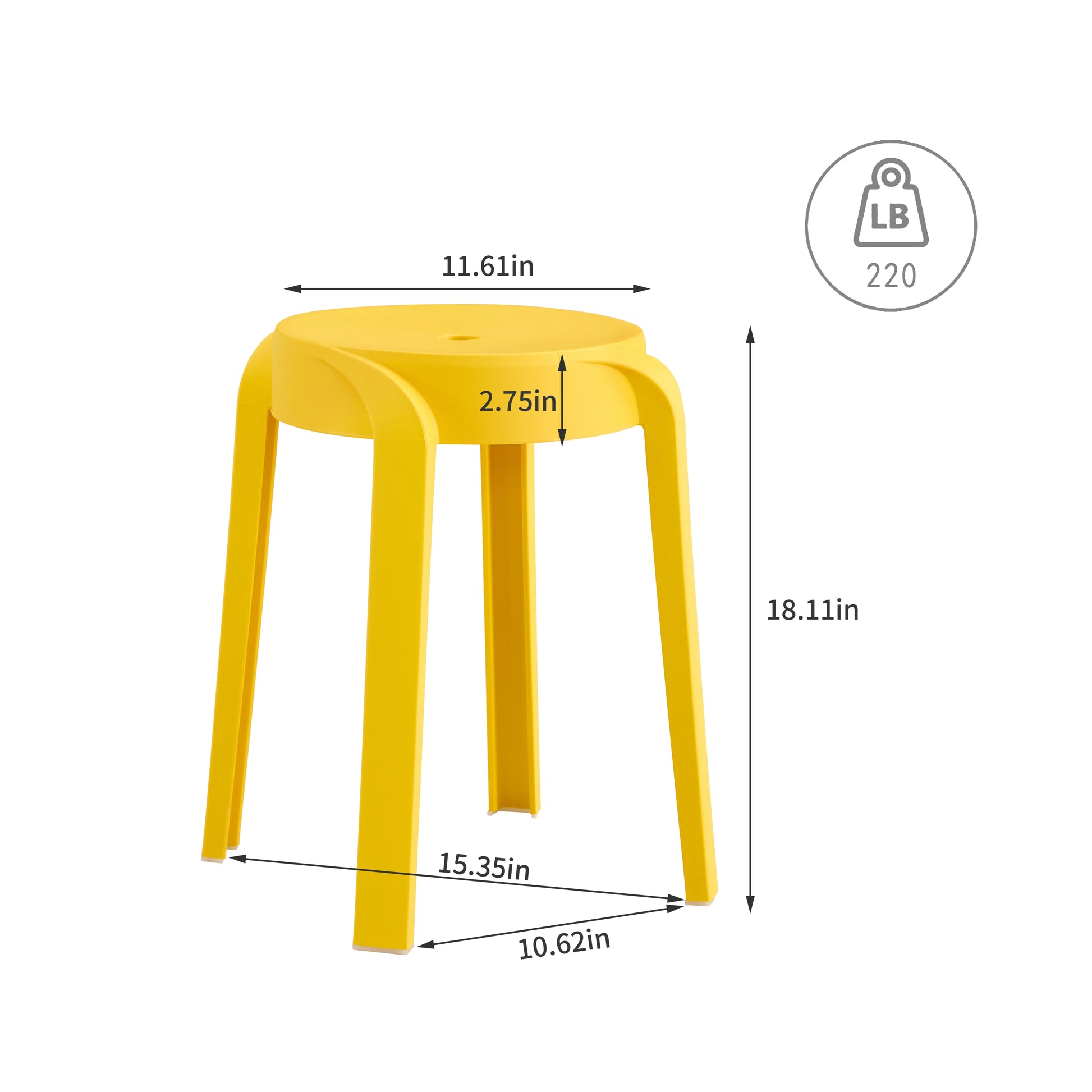 MIFI 6 Pack Stackable Classroom Stools Plastic Stools Nesting Stools Colorful Round Stools Indoor Outdoor Flexible Seating Decorative Stools Chairs for Home Office School Classroom Mustard