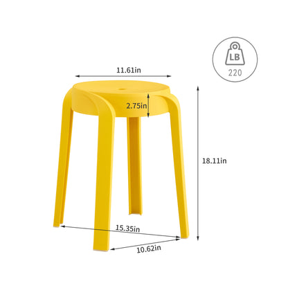 MIFI 6 Pack Stackable Classroom Stools Plastic Stools Nesting Stools Colorful Round Stools Indoor Outdoor Flexible Seating Decorative Stools Chairs for Home Office School Classroom Mustard