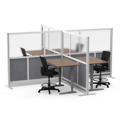 Luxor Freestanding Modular Room Divider Wall System with Built-in Cable Management Tray - 70" x 70" Add-On Wall