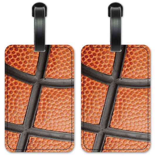 Basketball Closeup - Luggage ID Tags/Suitcase Identification Cards - Set of 2