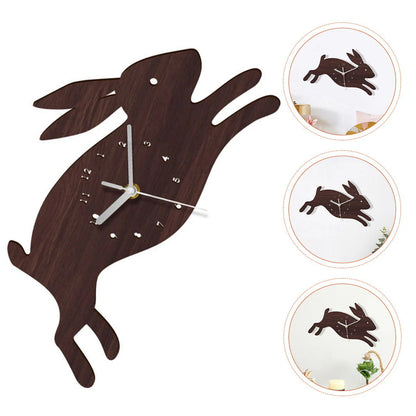 HOMEMAXS Rabbit Shaped Wall Clock Mute Clock Living Room Decorative Wall Clock Wall Decor