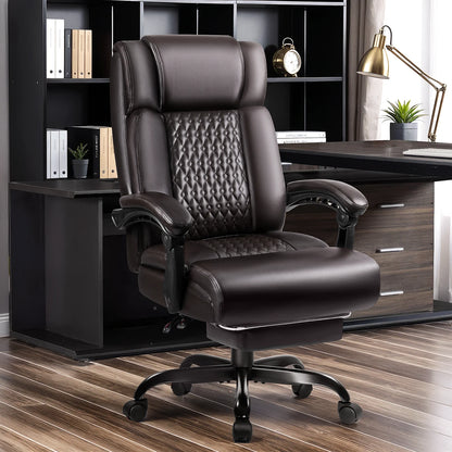 Waleaf Office Chair with Footrest,90-165° Reclining Ergonomic High Back Computer Desk Chair Lumbar Support for Home Office