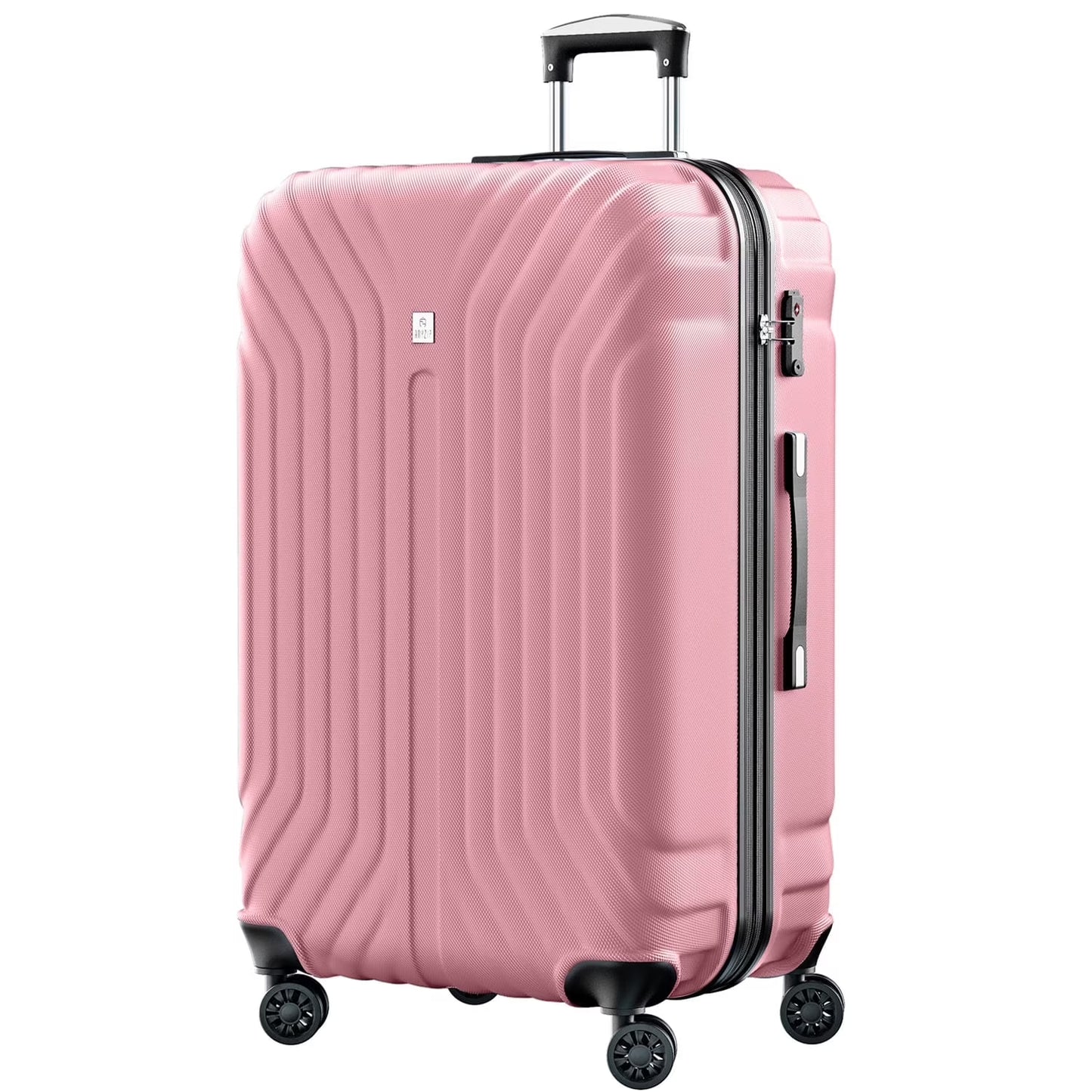 Luggage Expandable Hardside,PC ABS Lightweight Checked Suitecase with Spinner Wheels,TSA Lock,28 inch Pink