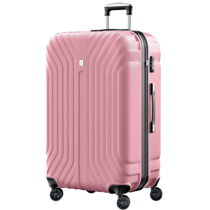 Luggage Expandable Hardside,PC ABS Lightweight Checked Suitecase with Spinner Wheels,TSA Lock,28 inch Pink