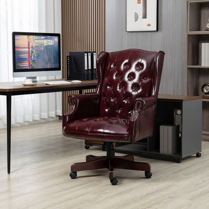 360° Rotating Office Chair,High Back Reclining Comfortable Desk Chair,Thick Padded Seat & Backrest,Ergonomic PU Leather Desk Chair with Smooth Glide Caster Wheels for Home Office,Black