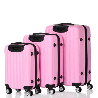 Ktaxon Lot 3 Travel Luggage Set Bag ABS Trolley Hard Shell Spinner Suitcase w/TSA Lock