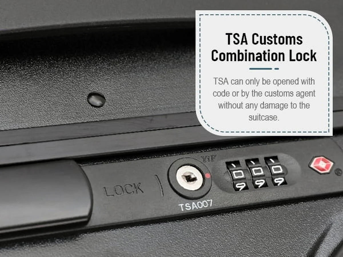 22 Inch TSA Lock Luggage with for Kids& Adult,Check in Lockable Spinner Wheels Free Luggage Cover and Safety Seatbelt Travel Suitcase