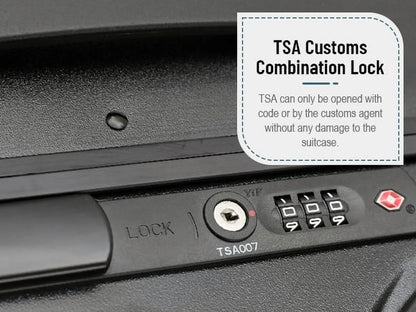 22 Inch TSA Lock Luggage with for Kids& Adult,Check in Lockable Spinner Wheels Free Luggage Cover and Safety Seatbelt Travel Suitcase