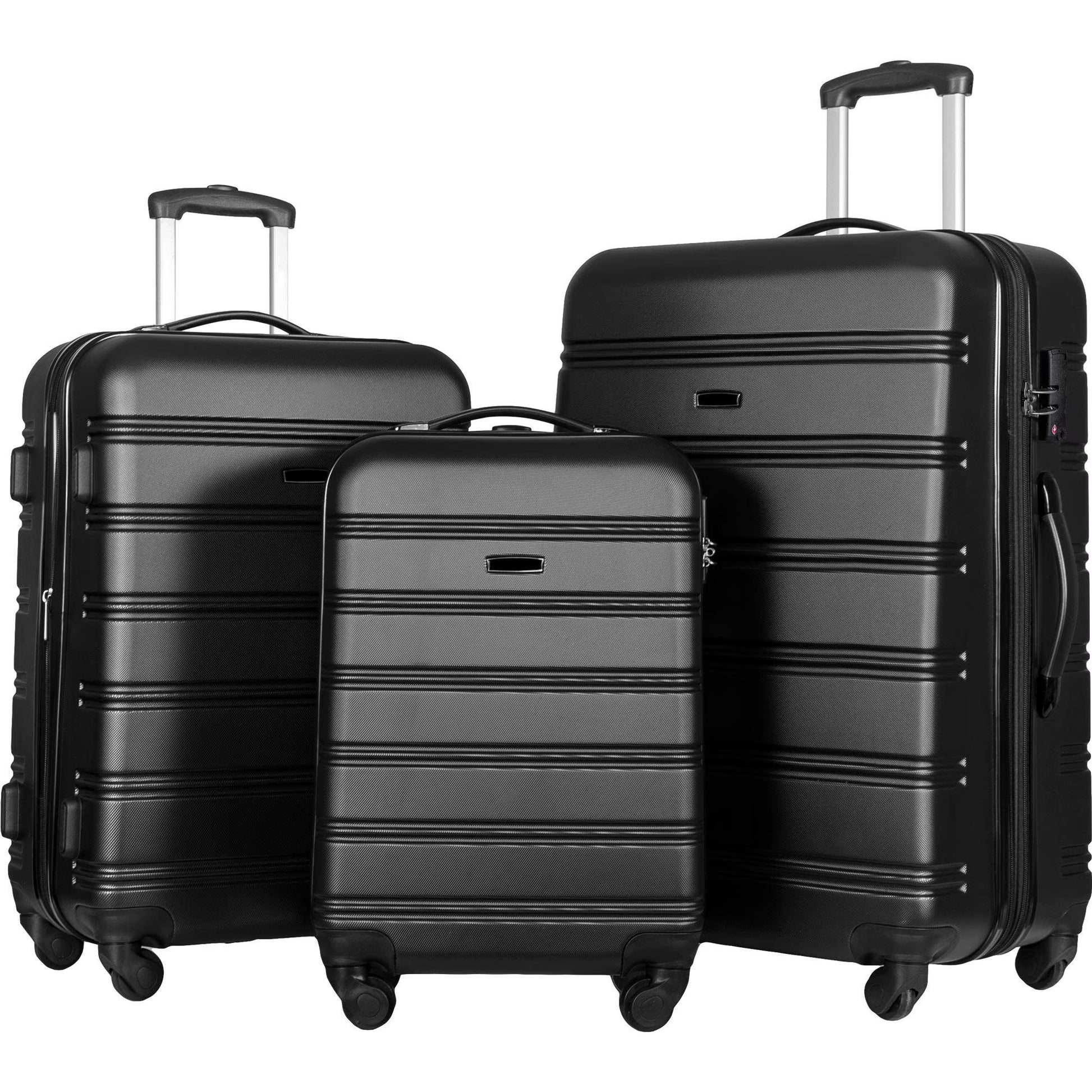 3 Piece Luggage Set Hardside Spinner Hardshell Suitcase with TSA Lock 4-Wheel Upright Luggage for 360 Degree Movement (20/24/28), Purple
