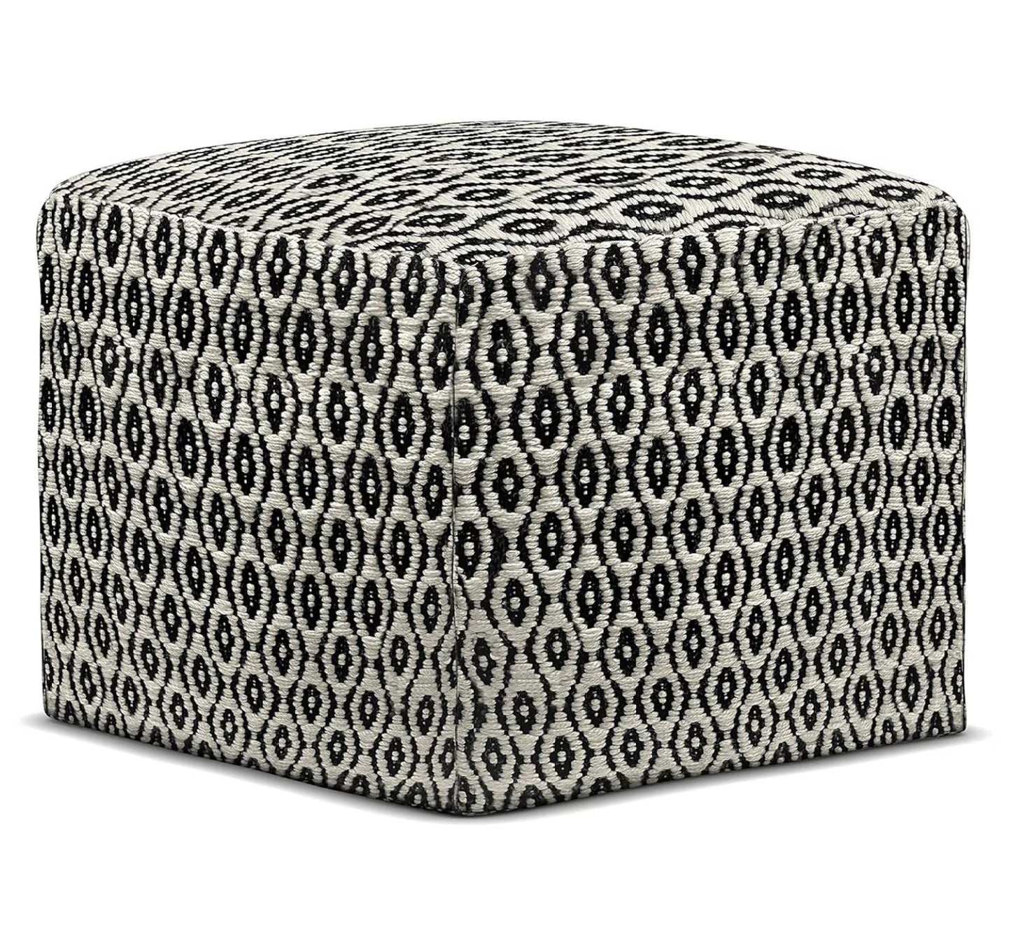 Exlonjet Margo 20 Inch Boho Round Pouf in Multi Color Braided Jute, For the Living Room, Bedroom and