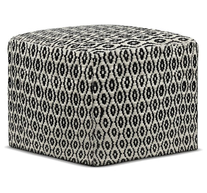 Exlonjet Margo 20 Inch Boho Round Pouf in Multi Color Braided Jute, For the Living Room, Bedroom and