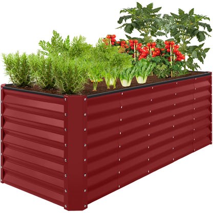 Best Choice Products 8x2x2ft Raised Metal Outdoor Garden Bed, Planter Box for Flowers, Vegetables, Herbs - Taupe
