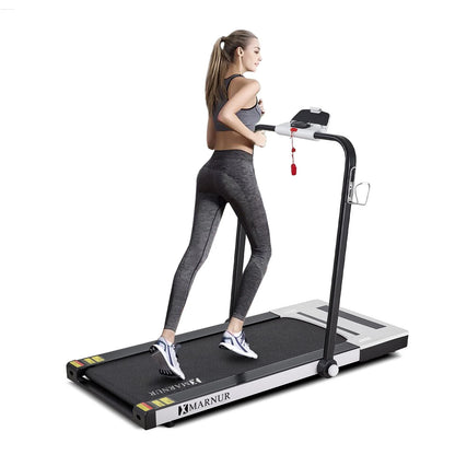 MARNUR 2 in 1 Folding Treadmill 2.2HP Under Desk Treadmill for Fitness with LED Display, Remote Control, Walking Jogging Running Exercise Machine for Home Office, Maximum Weight 220 lbs