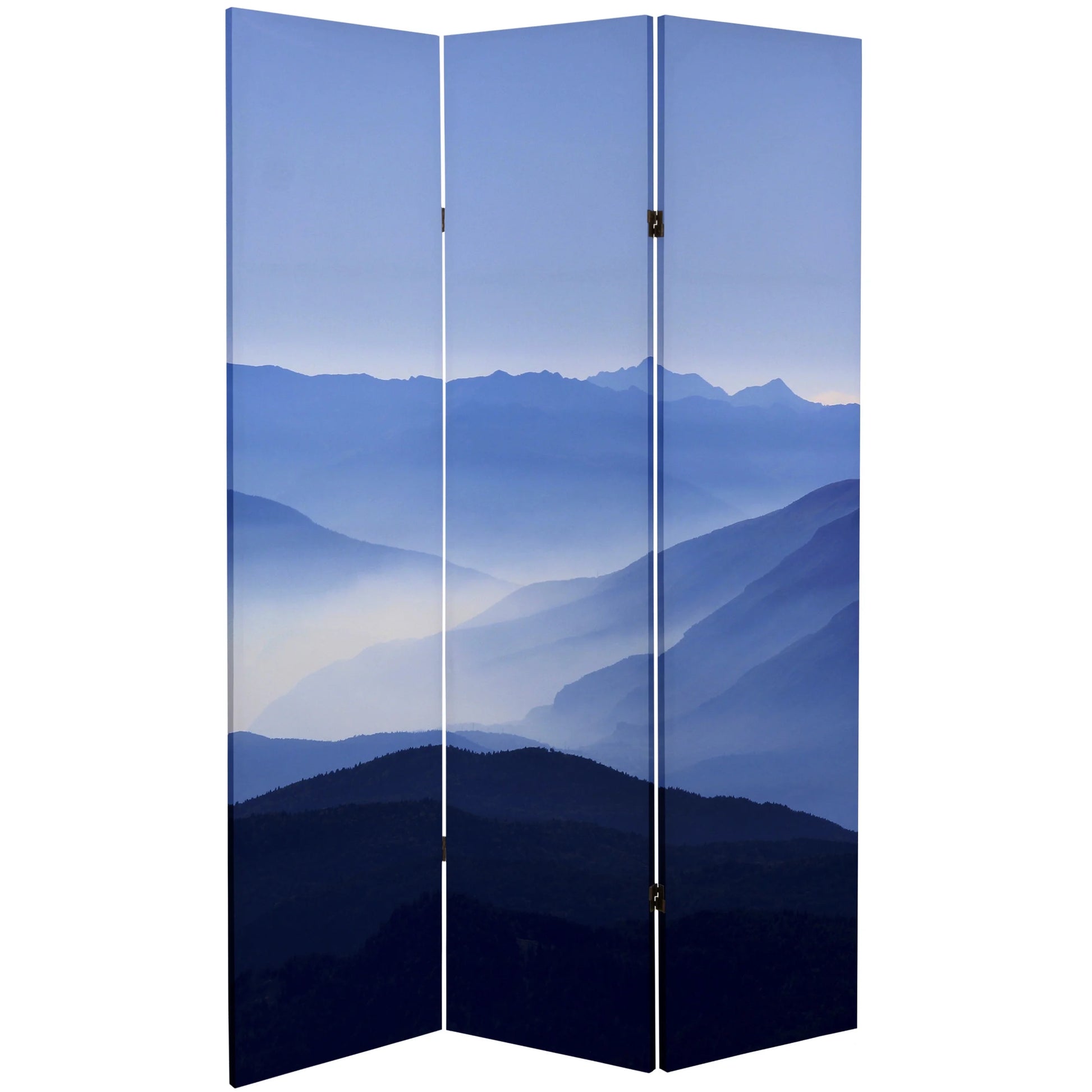 Oriental Furniture 6 ft. Tall Misty Mountain Canvas Room Divider - 3 Panel