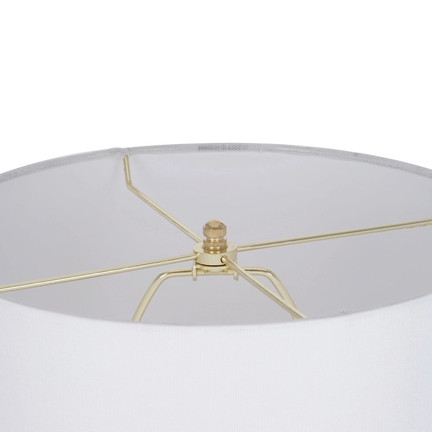 My Texas House 21" Hob-Nail Ceramic Table Lamp, Brass Accents, White Finish