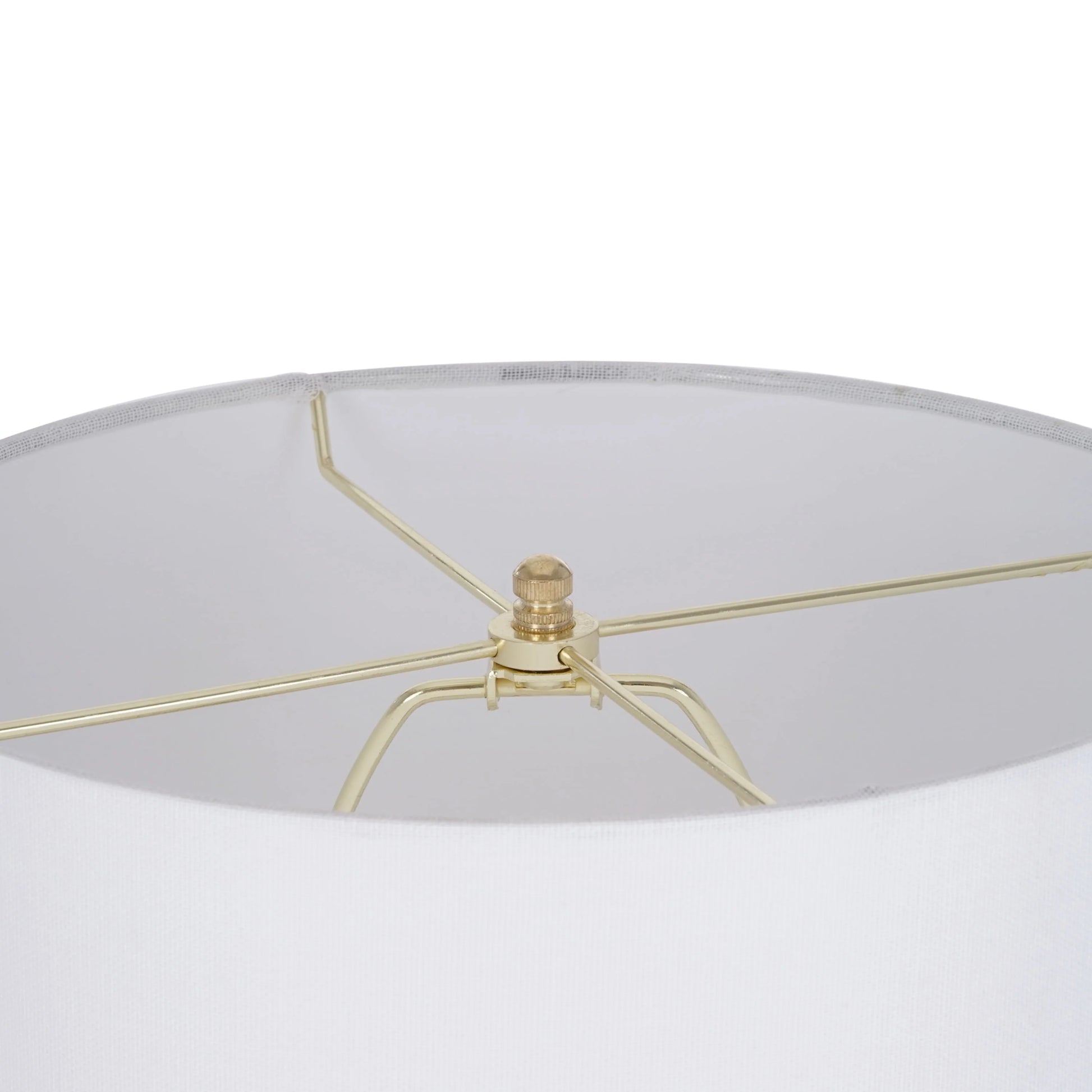 My Texas House 21" Hob-Nail Ceramic Table Lamp, Brass Accents, White Finish