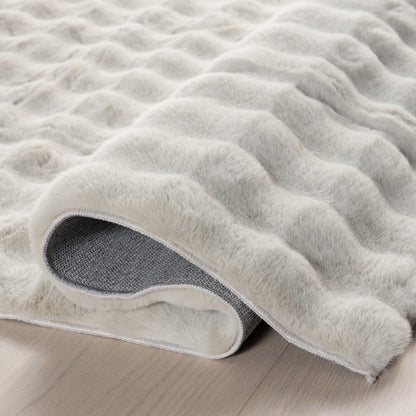 nuLOOM Jeni SuperiorWash Solid Faux Rabbit Machine Washable Area Rug, 2' 6" x 8', Runner, Jeni Grey