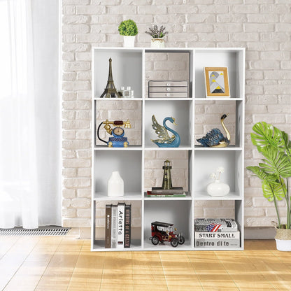 ZENSTYLE 12 Cubes Storage Shelves Organizer Bookshelf Display Cabinet for Home Office White