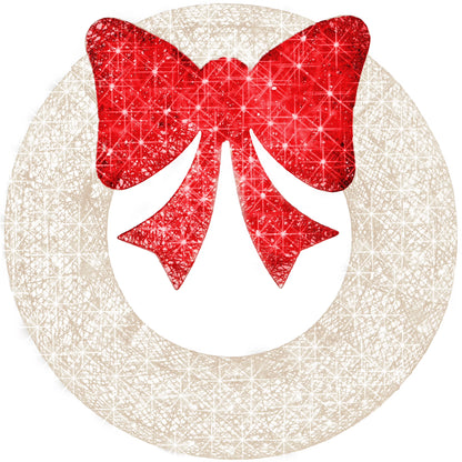 Best Choice Products 60in Pre-Lit Outdoor Christmas Wreath, LED Metal Holiday Decor w/206 Lights, Bow - Green/Red
