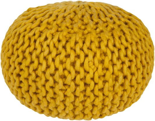 Mark& Day Pouf Ottoman - Haidershofen Texture Mustard Round Foot Rest 14x20x20