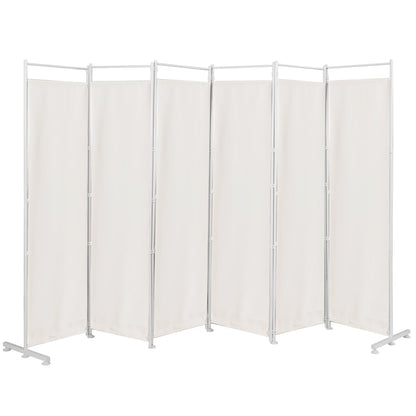 Costway 6-Panel Room Divider Folding Privacy Screen w/Steel Frame Decoration Brown