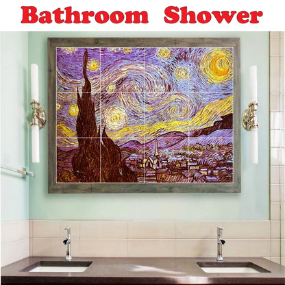 Ceramic Tile Mural-Paul Cezanne Flowers Tile Mural Commercial Renovate. 60" w x 72" h using (30) 12 x 12 ceramic tiles