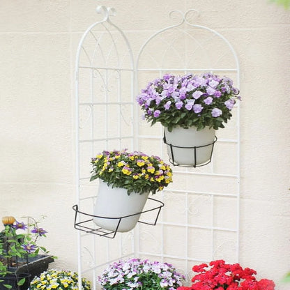 2 Pack Metal Garden Trellis 71" x 19.7" Rustproof Trellis for Climbing Plants Outdoor Flower Support ,Cream White