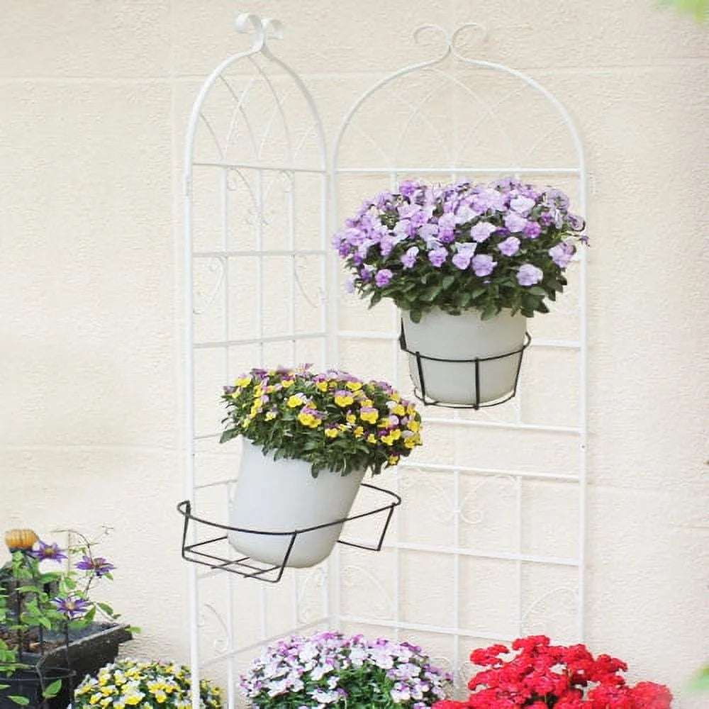 2 Pack Metal Garden Trellis 71" x 19.7" Rustproof Trellis for Climbing Plants Outdoor Flower Support ,Cream White
