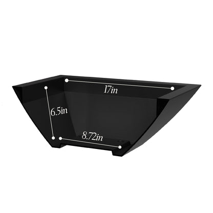 Evolve 20 in. Square Bowl Planters, Black, 2-pack