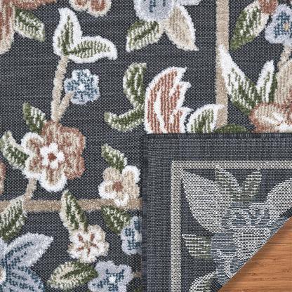 Laguna Indoor/Outdoor Area Rug, Beta Black, 5'3' x 7'