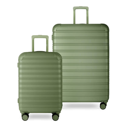 iFLY Hardside Fibertech 3.0 Matte 2 Piece Set, 20" Carry-on and 28" Checked Luggage, Ash