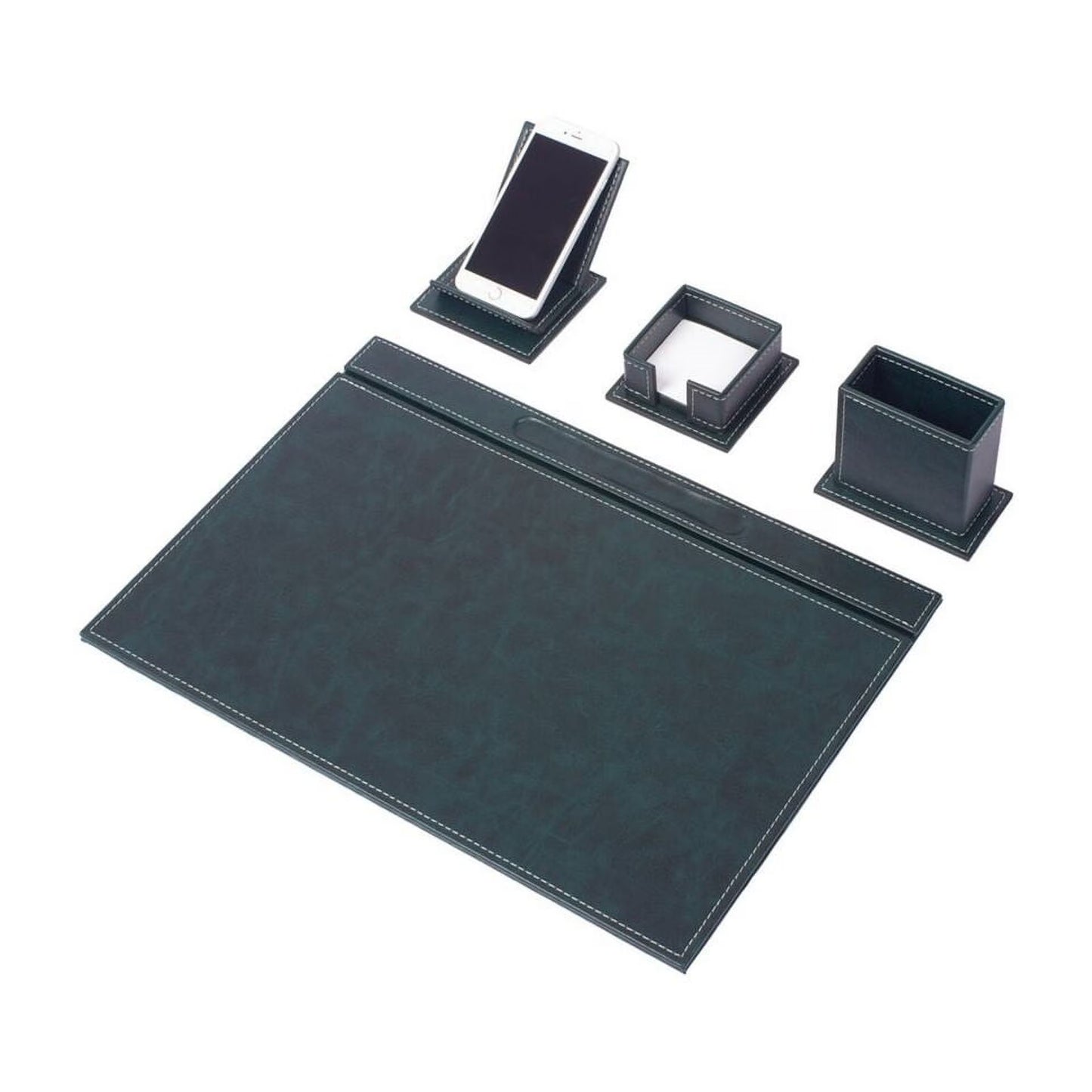 Leather Desk Set - Home Office Accessories - Desk Supplies - Leather Desk Set - Office Table Work Desk Accessories - Desk Storage Organizer - 4 Accessories-4 PCS