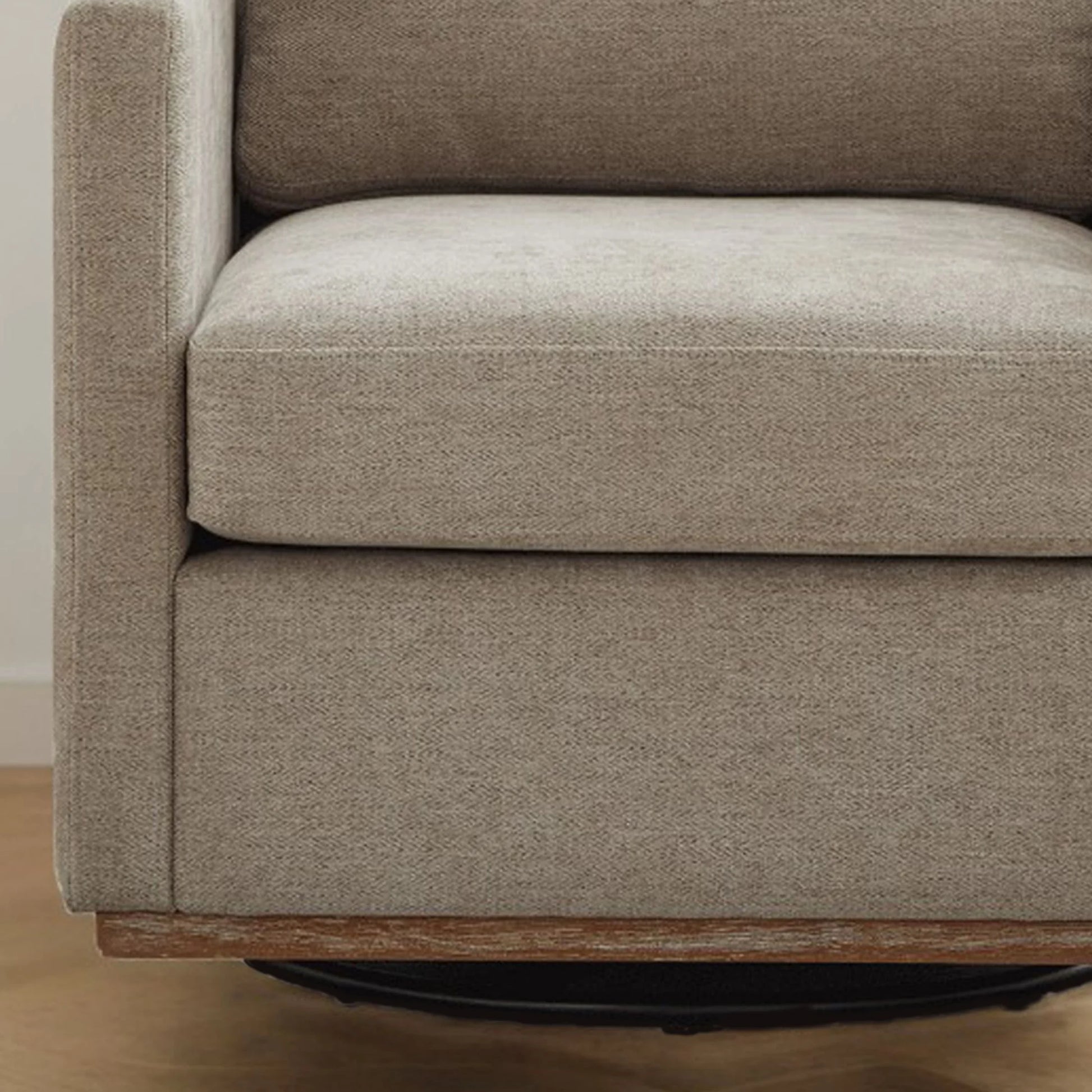 Swivel Accent Chair360 Degree Square Swivel Chair for Living Room, Mid Century Modern Upholstered Swivel Barrel Chair,Comfy Sofa Armchairs for Bedroom,Nursery,Chenille(Beige)