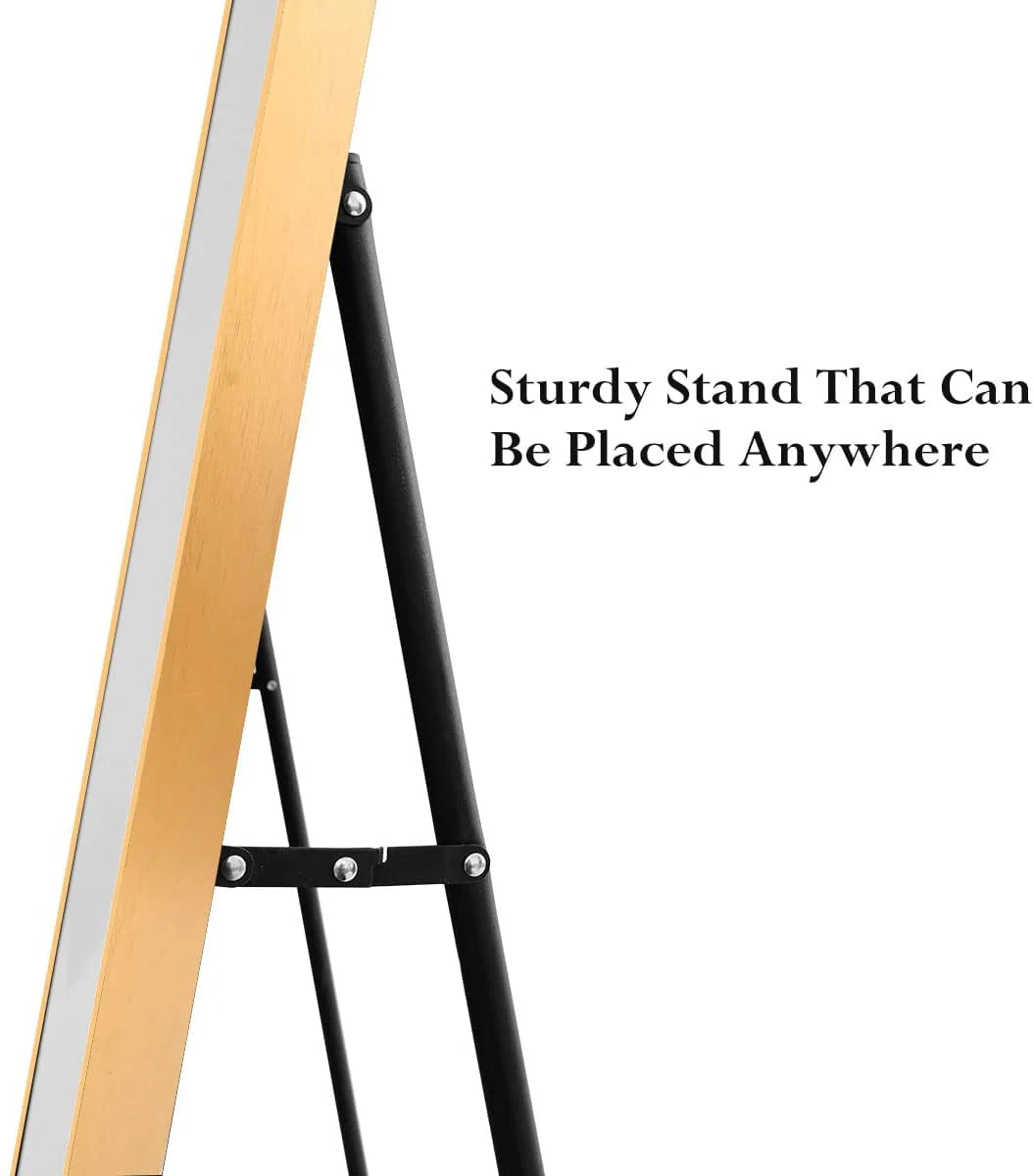 Vlush Full Length Mirror, 65"x22" Arched Floor Mirror, Full Body Standing Mirror with Aluminum Frame (Gold)