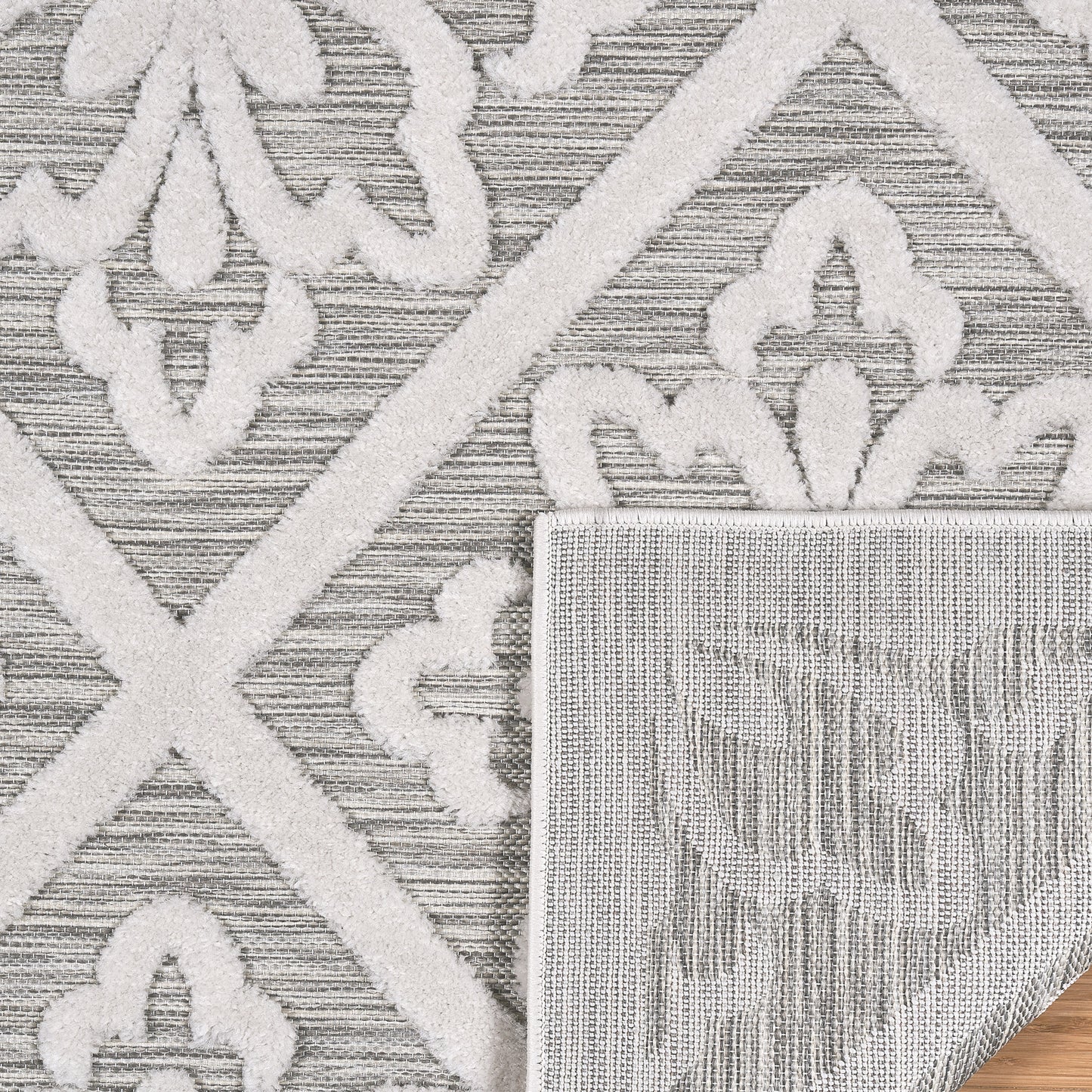 Laguna Indoor/Outdoor Area Rug, Bennet Gray Ivory, 8’8”x13’