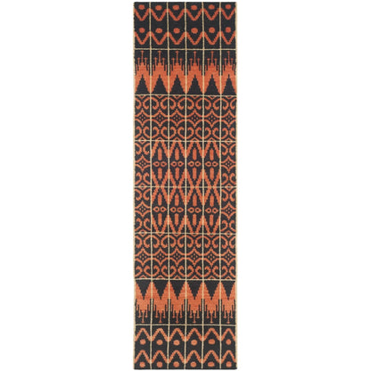 SAFAVIEH Kenya Kestrel Southwestern Wool Area Rug, Orange/Black, 8' x 10'