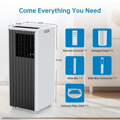 LingStar Portable Air Conditioner 8000 BTU, Air Conditioners for Room up to 350 Sq.ft.(15x20 ft2), Compact Indoor AC Unit, Window Installation Kit & Remote Control for Home Office Dorm Black