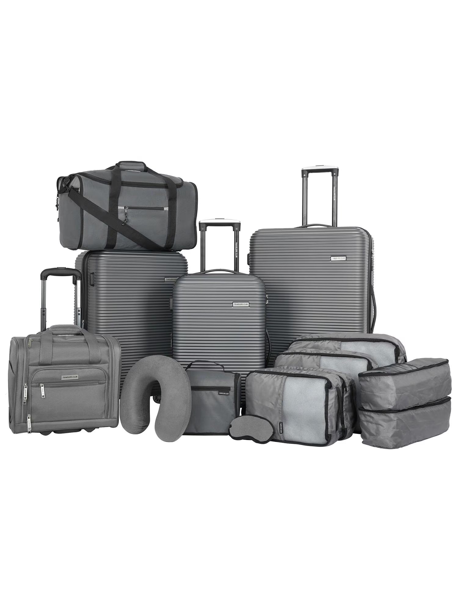 Travelers Club 14 Piece Value Travel Luggage Set - Black