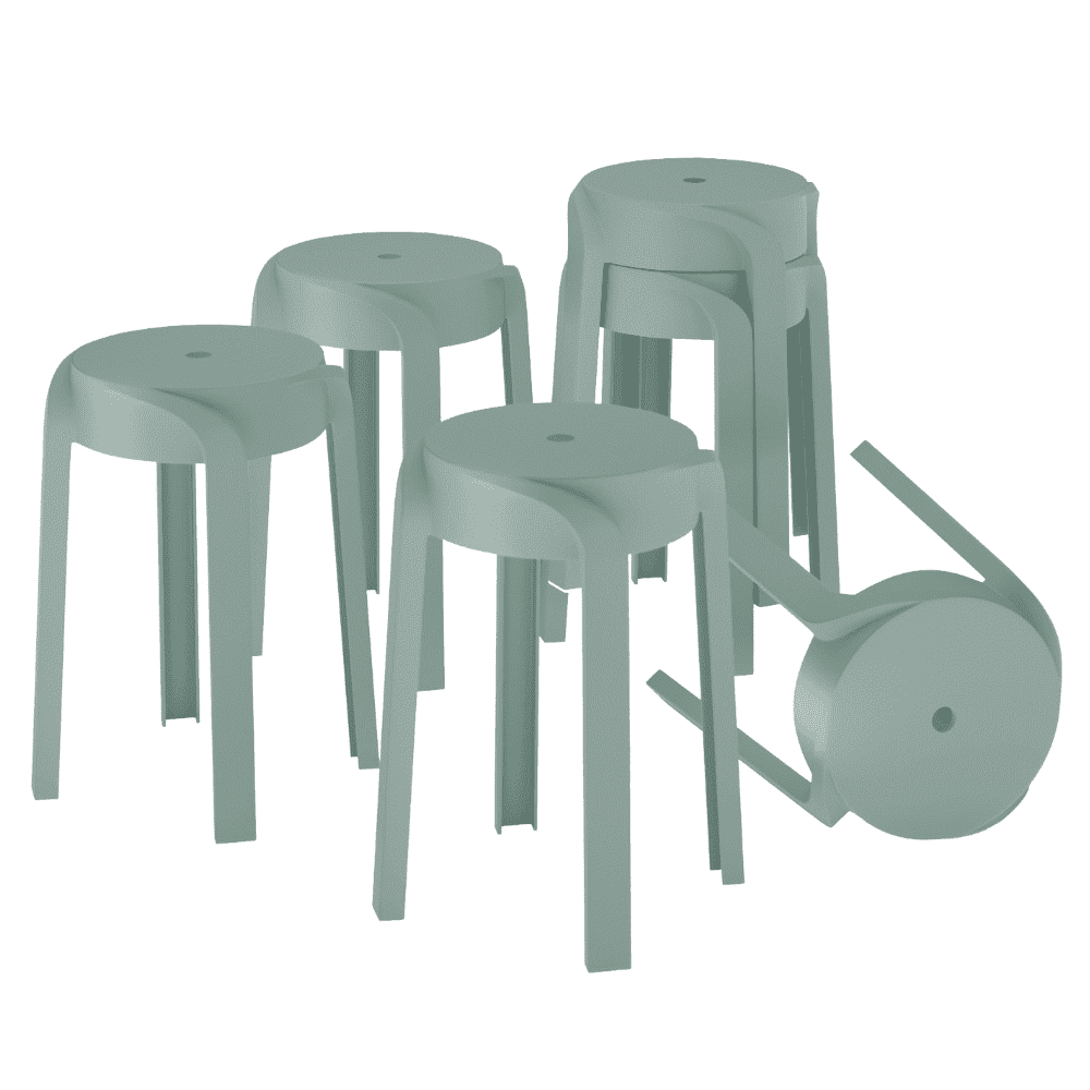 MIFI 6 Pack Stackable Classroom Stools Plastic Stools Nesting Stools Colorful Round Stools Indoor Outdoor Flexible Seating Decorative Stools Chairs for Home Office School Classroom Mustard