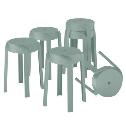 MIFI 6 Pack Stackable Classroom Stools Plastic Stools Nesting Stools Colorful Round Stools Indoor Outdoor Flexible Seating Decorative Stools Chairs for Home Office School Classroom Mustard