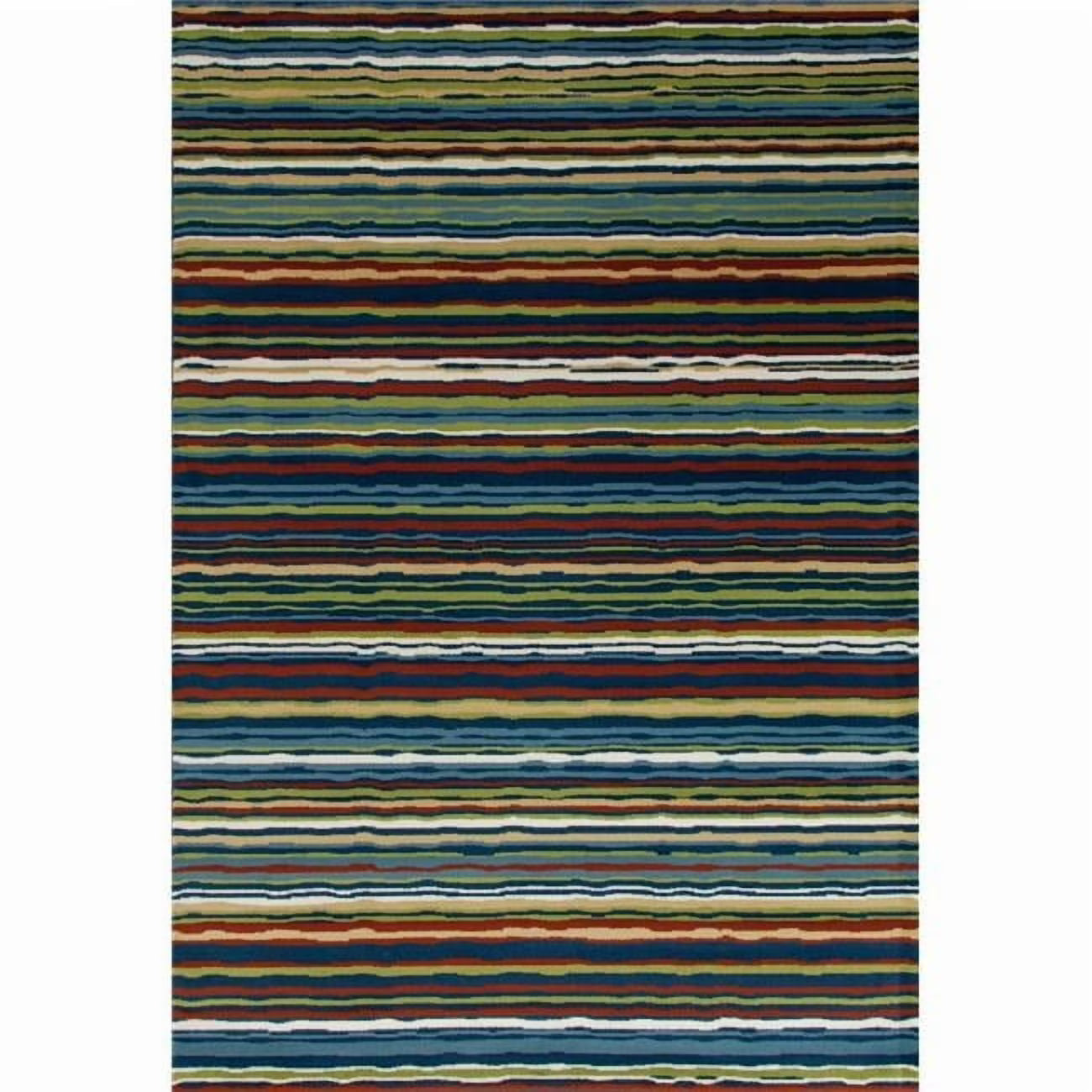 Art Carpet 841864116960 7 x 9 ft. Seaport Collection Wavy Stripe Woven Area Rug, Multi Color