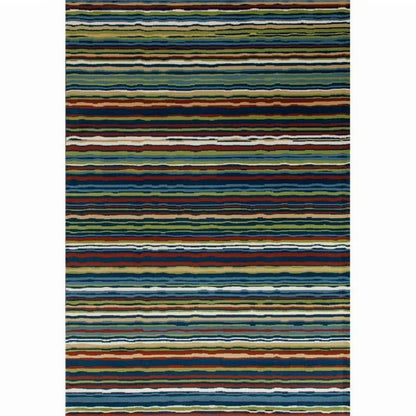 Art Carpet 841864116960 7 x 9 ft. Seaport Collection Wavy Stripe Woven Area Rug, Multi Color