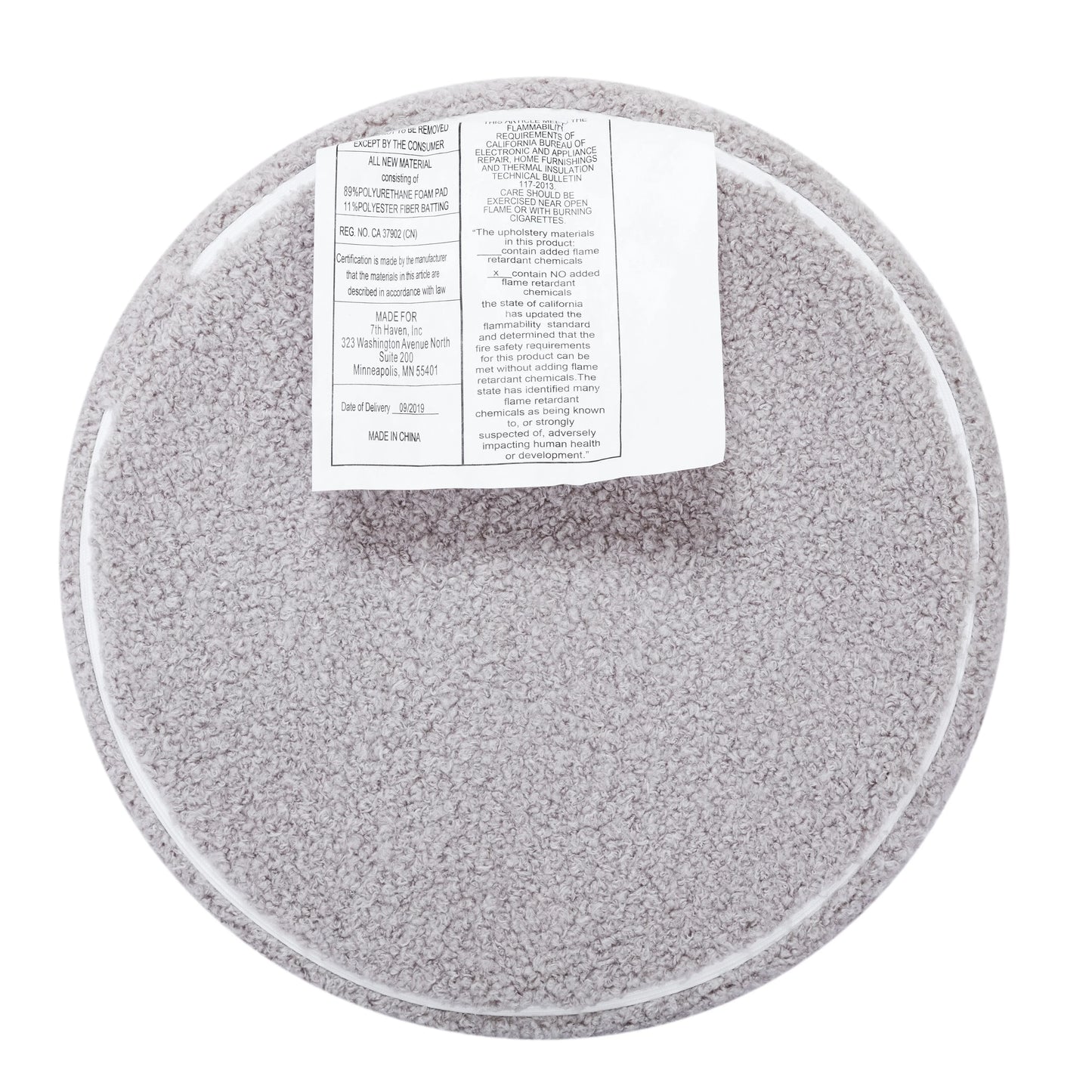 Wovenbyrd Round Pouf Ottoman with Foam Core, Gray - Perfect for Living Room or Bedroom